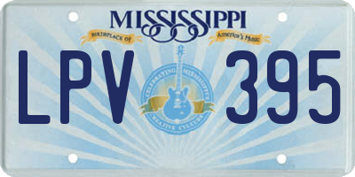 MS license plate LPV395