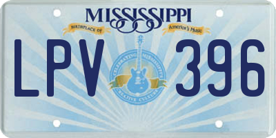 MS license plate LPV396