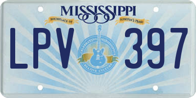 MS license plate LPV397