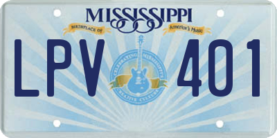 MS license plate LPV401