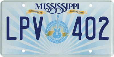 MS license plate LPV402