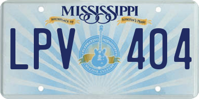 MS license plate LPV404