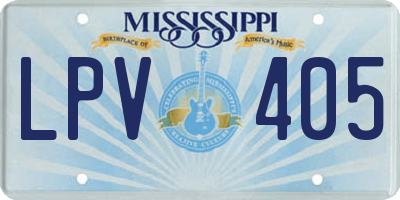 MS license plate LPV405