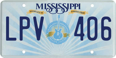 MS license plate LPV406