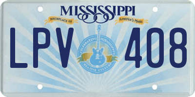 MS license plate LPV408
