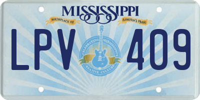 MS license plate LPV409
