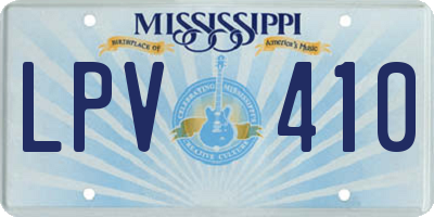 MS license plate LPV410