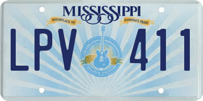 MS license plate LPV411