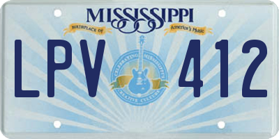 MS license plate LPV412