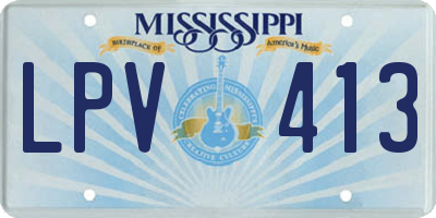 MS license plate LPV413