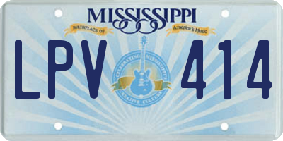 MS license plate LPV414