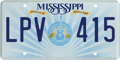 MS license plate LPV415