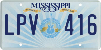 MS license plate LPV416