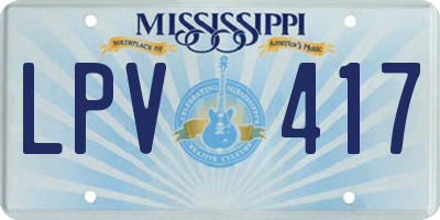 MS license plate LPV417