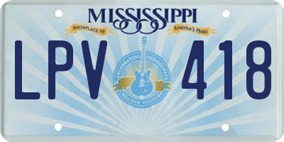 MS license plate LPV418