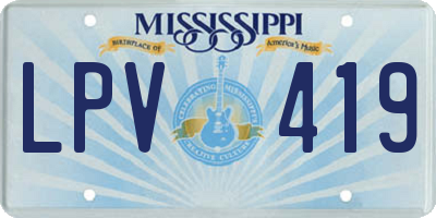 MS license plate LPV419