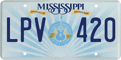 MS license plate LPV420