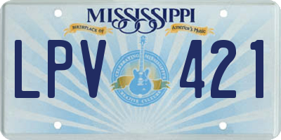 MS license plate LPV421