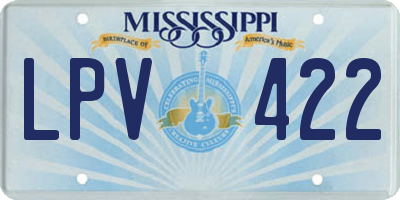 MS license plate LPV422