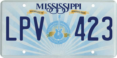 MS license plate LPV423