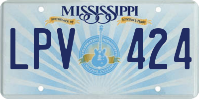 MS license plate LPV424