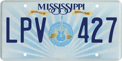 MS license plate LPV427