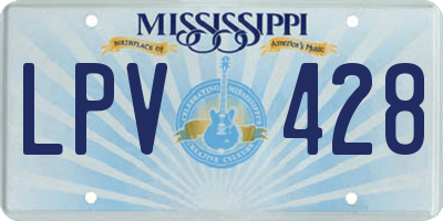 MS license plate LPV428