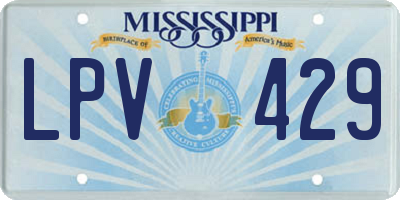 MS license plate LPV429