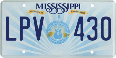 MS license plate LPV430
