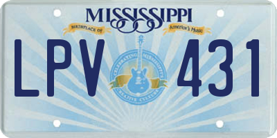 MS license plate LPV431
