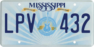 MS license plate LPV432