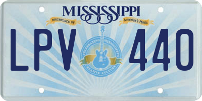 MS license plate LPV440