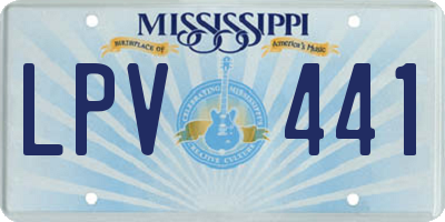 MS license plate LPV441