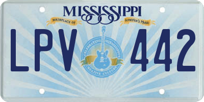 MS license plate LPV442