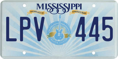 MS license plate LPV445