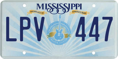 MS license plate LPV447