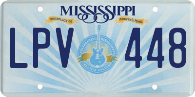 MS license plate LPV448