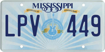 MS license plate LPV449