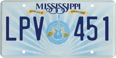 MS license plate LPV451