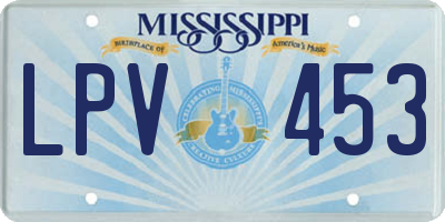 MS license plate LPV453