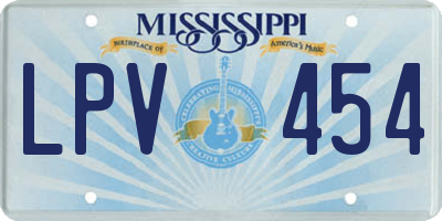 MS license plate LPV454