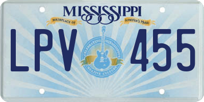 MS license plate LPV455