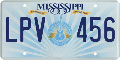 MS license plate LPV456