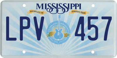 MS license plate LPV457