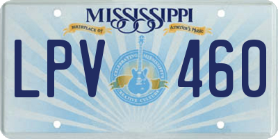 MS license plate LPV460