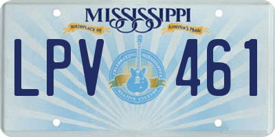 MS license plate LPV461
