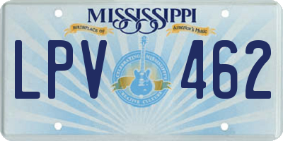 MS license plate LPV462