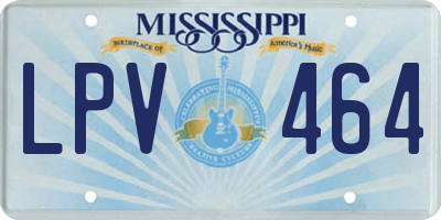 MS license plate LPV464