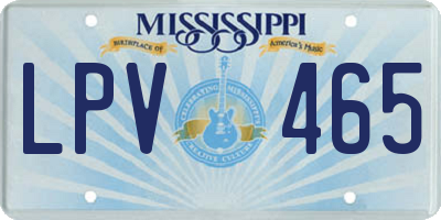MS license plate LPV465