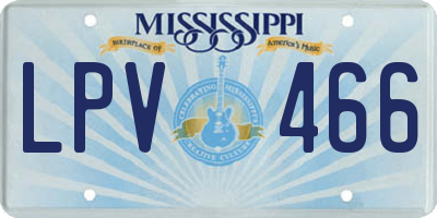 MS license plate LPV466